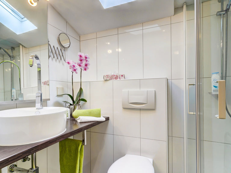 Badezimmer mit Dusche/WC in der Ferienwohnung Hirschenstein in Bodenmais